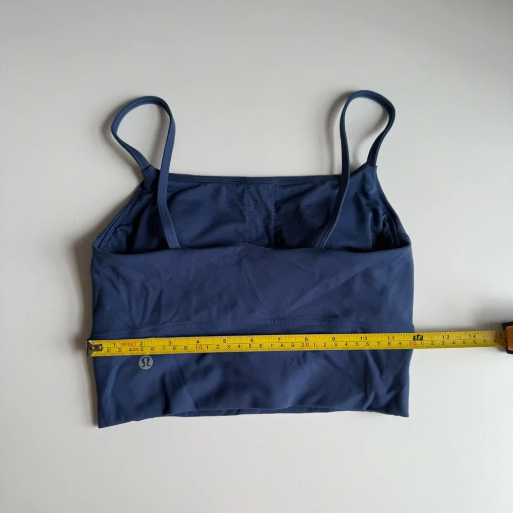 Lululemon Women’s Blue Longline Sports Bra Crop Top Stretch Athletic Yoga Size 2